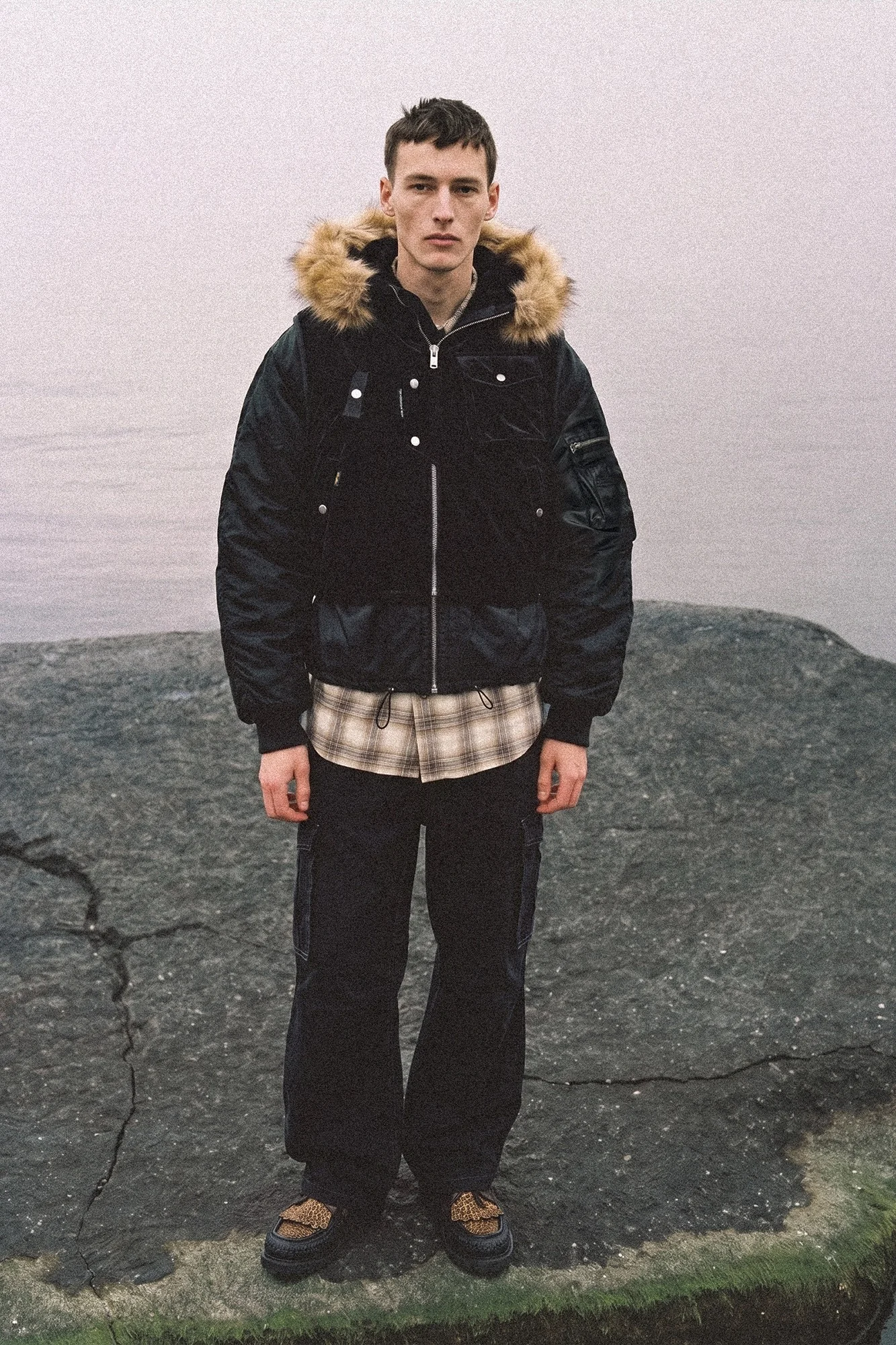ANDERSSON BELL ANDERSSON BELL X ALPHA INDUSTRIES VEST LAYERED N-2B JACKET BLACK
