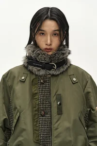 UNISEX DECONSTRUCTED LAYERED BOMBER COAT thumb 1