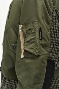 UNISEX DECONSTRUCTED LAYERED BOMBER COAT thumb 4