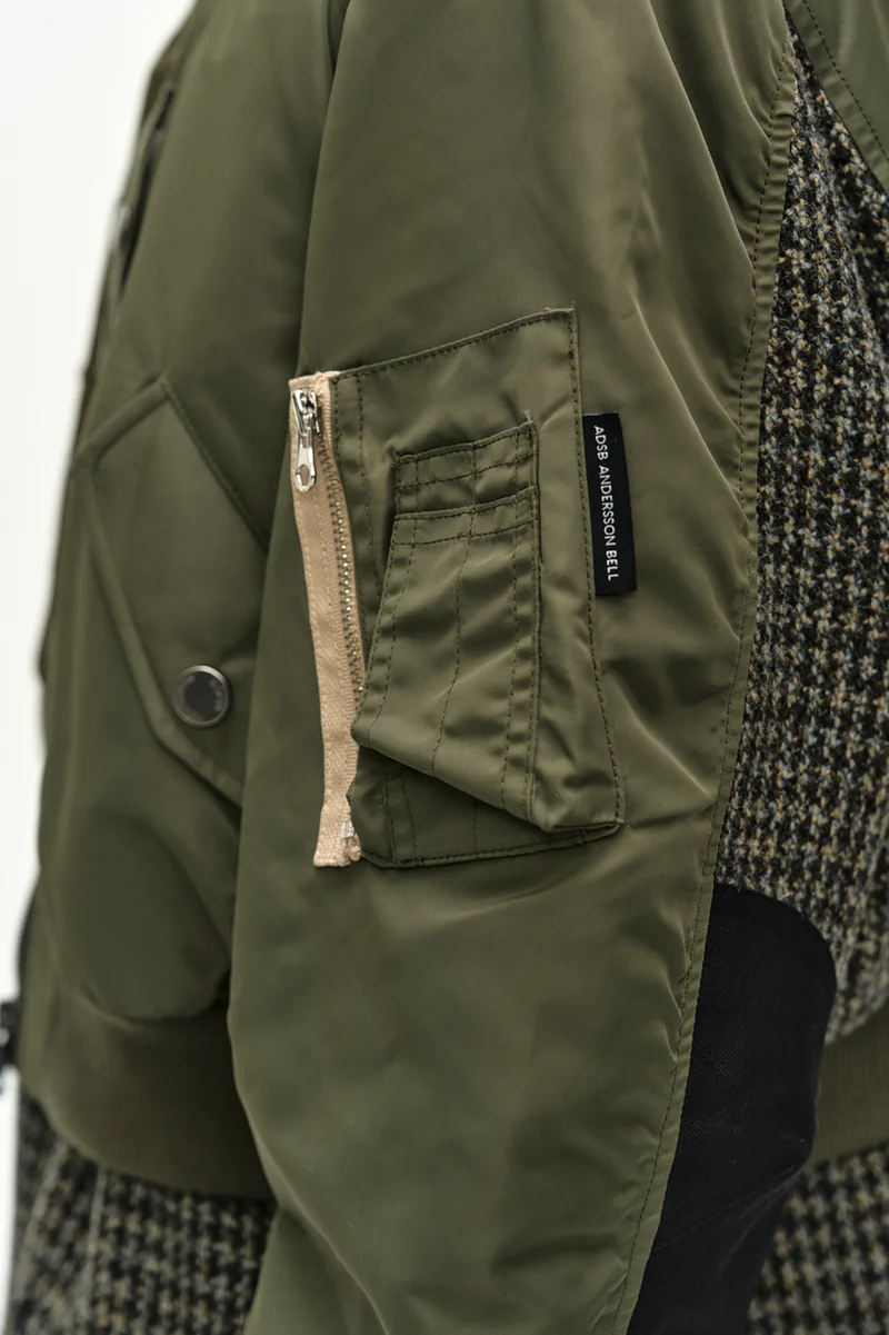 UNISEX DECONSTRUCTED LAYERED BOMBER COAT 4