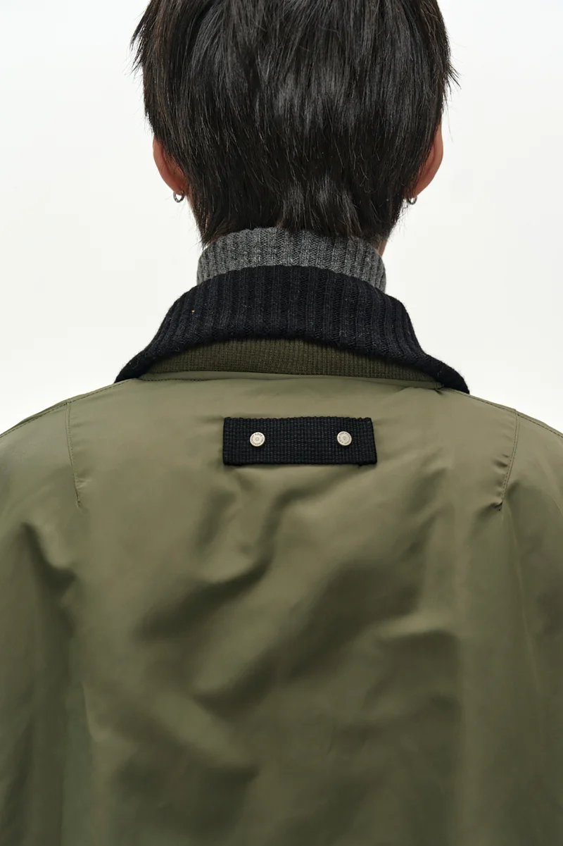 UNISEX DECONSTRUCTED LAYERED BOMBER COAT 5