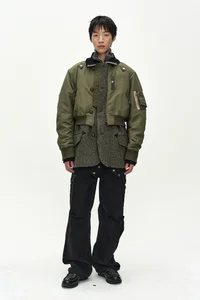 UNISEX DECONSTRUCTED LAYERED BOMBER COAT thumb 7