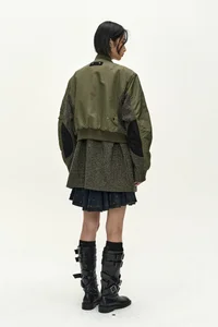 UNISEX DECONSTRUCTED LAYERED BOMBER COAT thumb 11