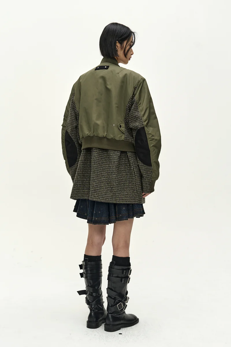 UNISEX DECONSTRUCTED LAYERED BOMBER COAT 11