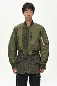UNISEX DECONSTRUCTED LAYERED BOMBER COAT thumb 13