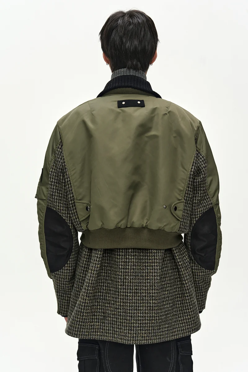 UNISEX DECONSTRUCTED LAYERED BOMBER COAT 15