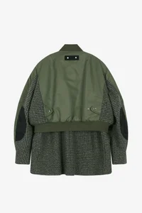 UNISEX DECONSTRUCTED LAYERED BOMBER COAT thumb 17