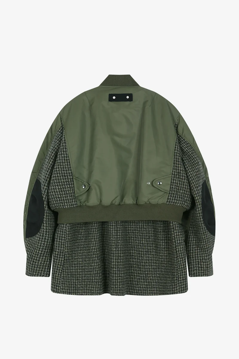 UNISEX DECONSTRUCTED LAYERED BOMBER COAT 17