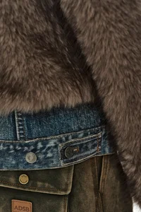 FUR ON DENIM JACKET thumb 3
