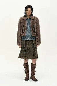 FUR ON DENIM JACKET thumb 4