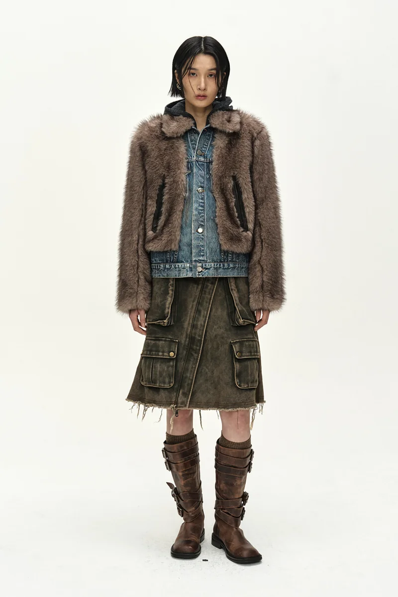 FUR ON DENIM JACKET 4