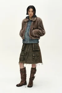 FUR ON DENIM JACKET thumb 5