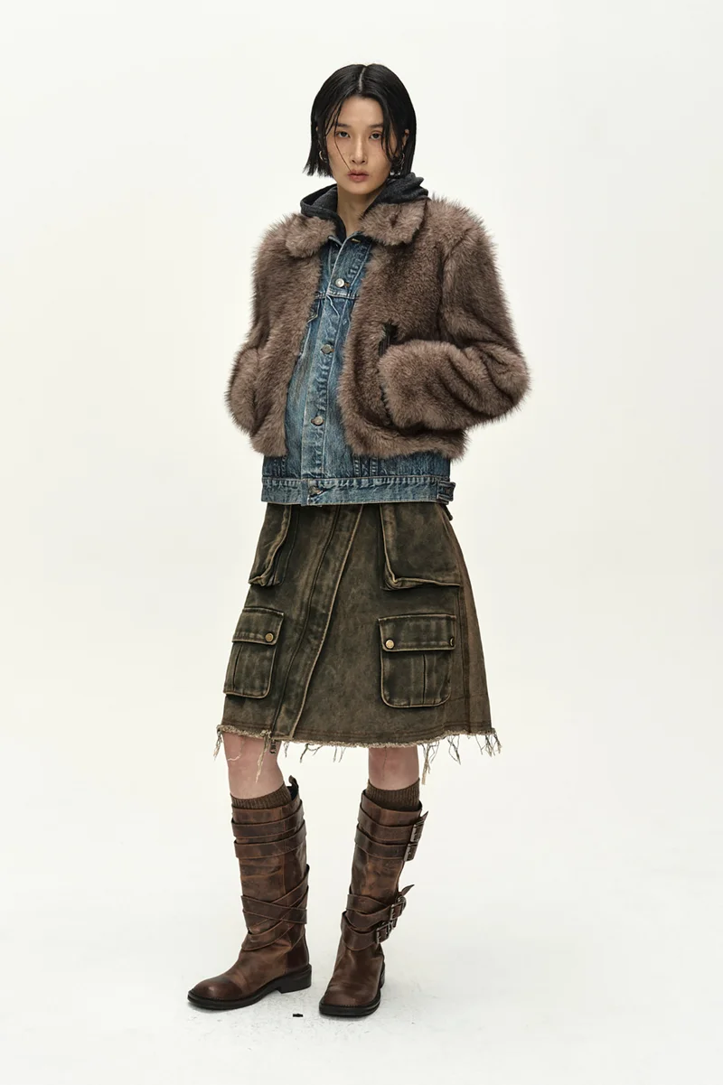 FUR ON DENIM JACKET 5