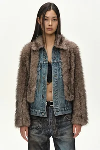 FUR ON DENIM JACKET thumb 8