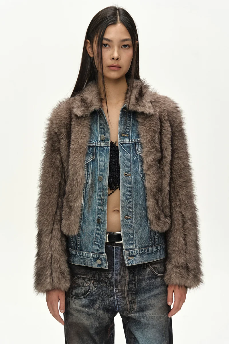 FUR ON DENIM JACKET 8