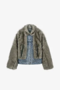 FUR ON DENIM JACKET thumb 11