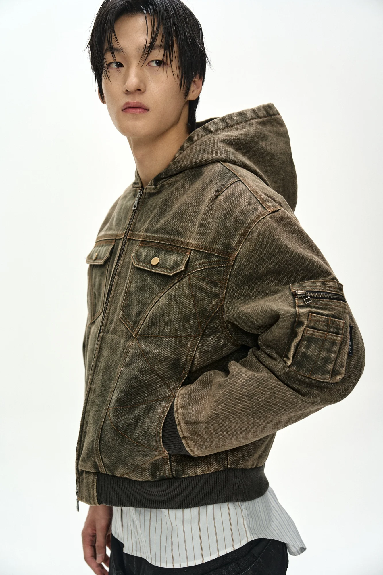 ANDERSSON BELL MILLY WASHED HOODIE JACKET KHAKI