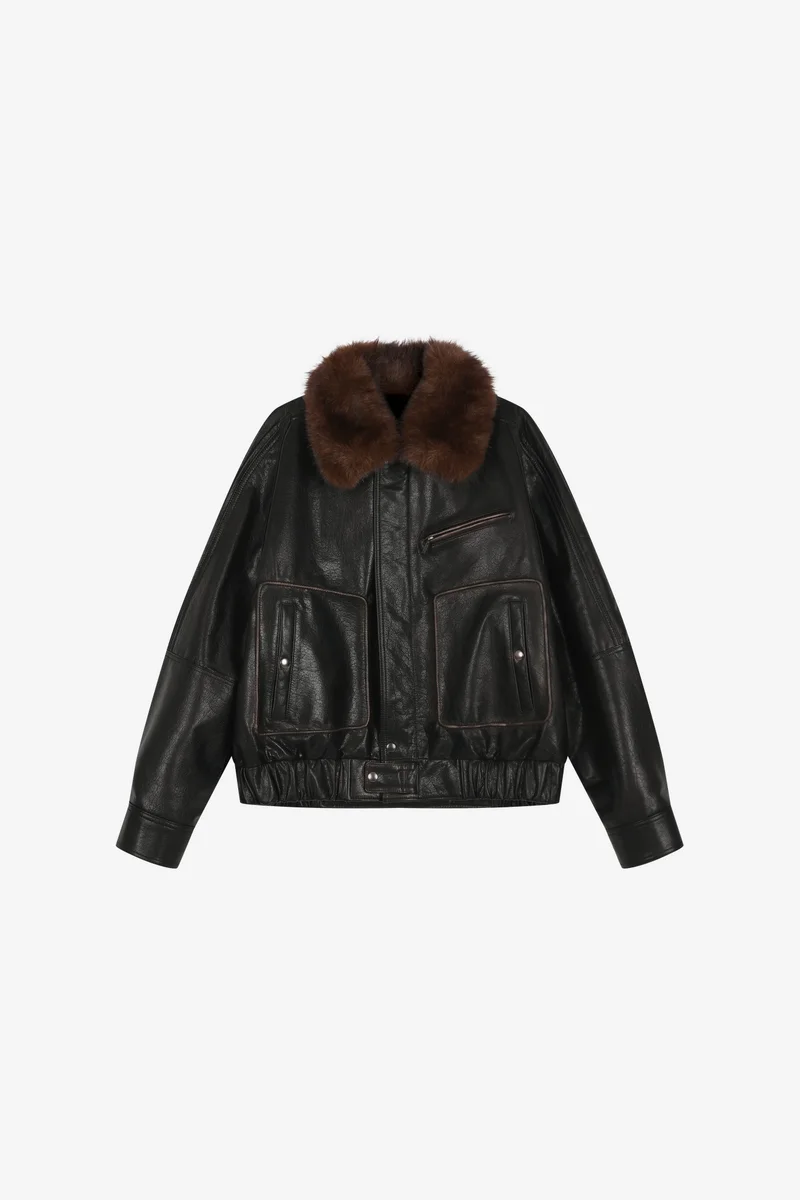 BUFFALO LEATHER BOMBER JACKET 12