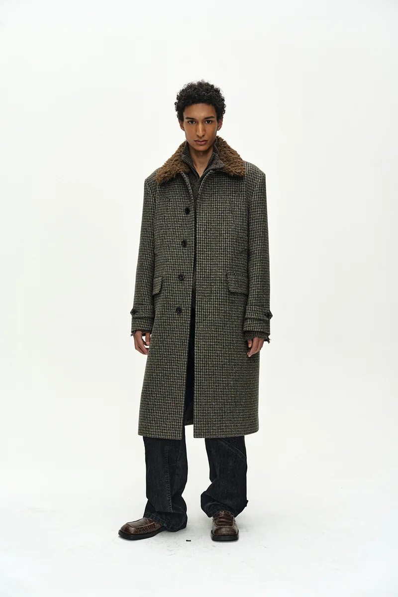 DETACHABLE FUR COLLAR CHESTERFIELD TWEED COAT 1