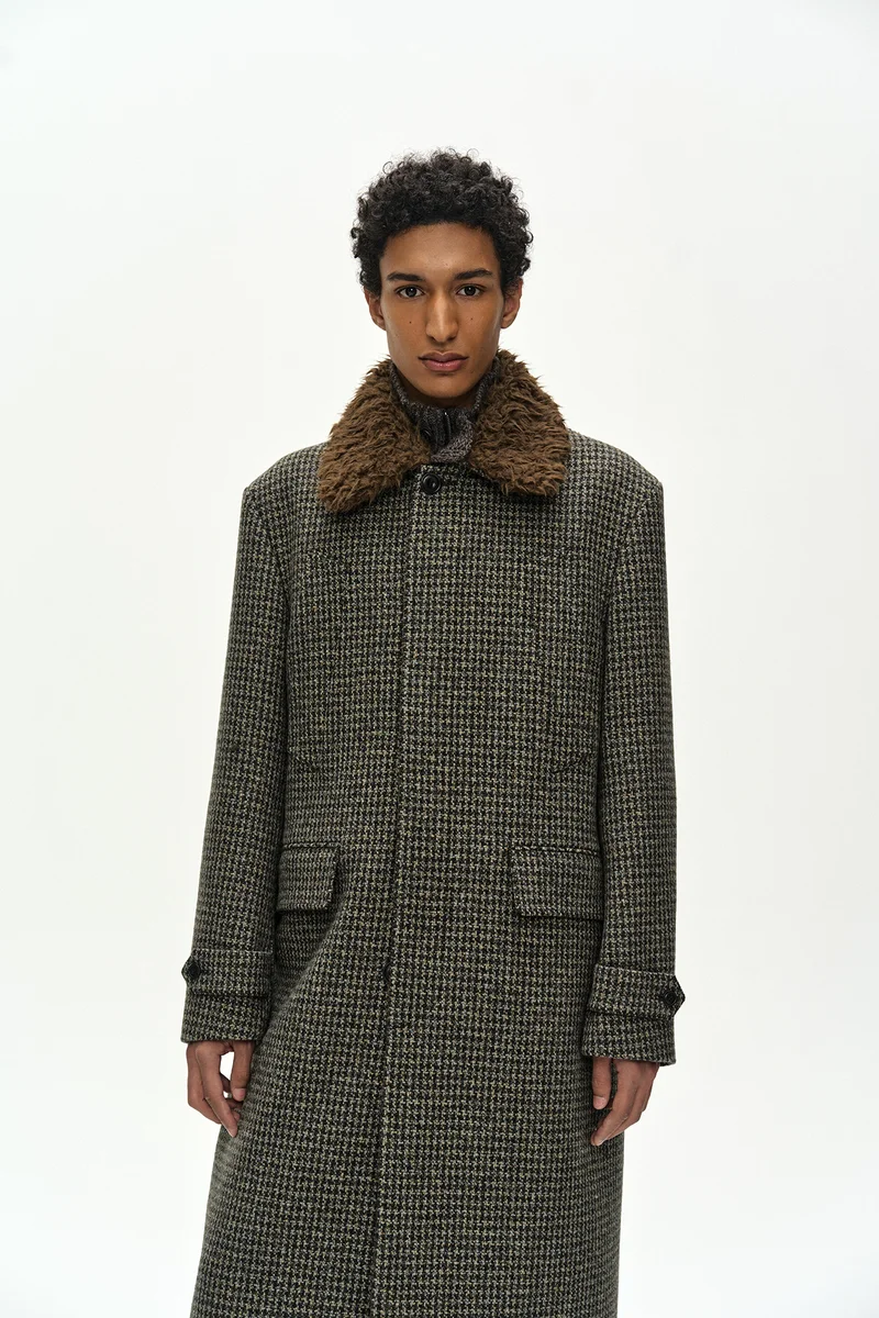 DETACHABLE FUR COLLAR CHESTERFIELD TWEED COAT 5
