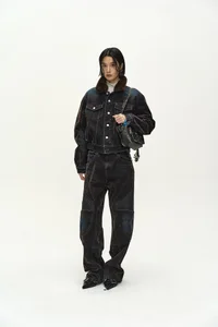 UNISEX PADDED DENIM BOMBER JACKET thumb 2