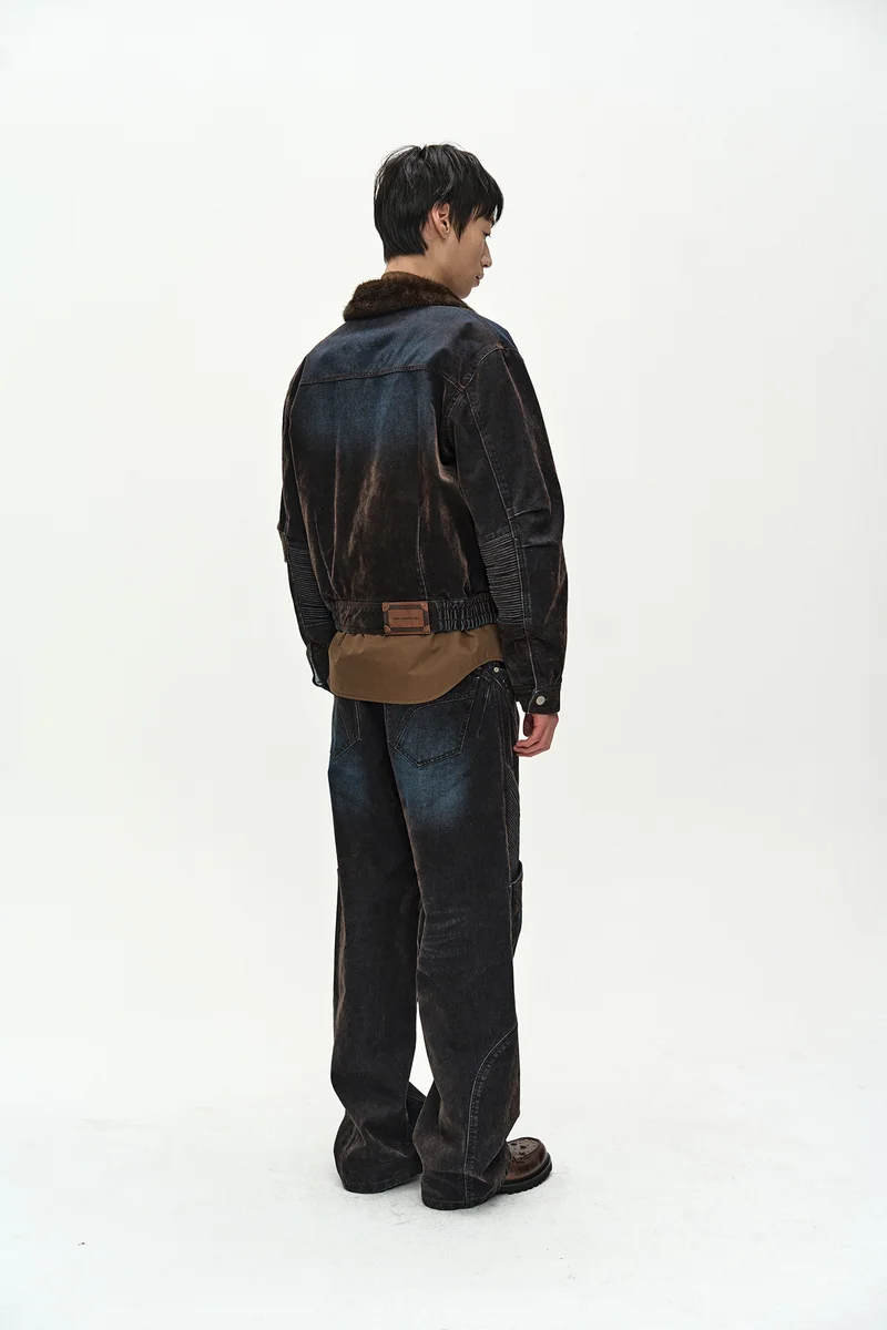 UNISEX PADDED DENIM BOMBER JACKET 4