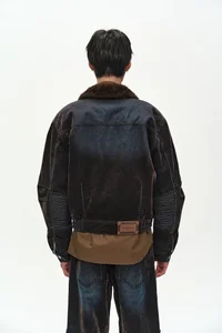 UNISEX PADDED DENIM BOMBER JACKET thumb 7