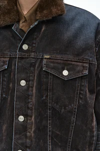 UNISEX PADDED DENIM BOMBER JACKET thumb 9