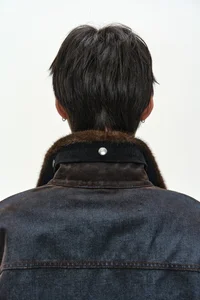 UNISEX PADDED DENIM BOMBER JACKET thumb 12