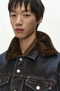 UNISEX PADDED DENIM BOMBER JACKET thumb 13