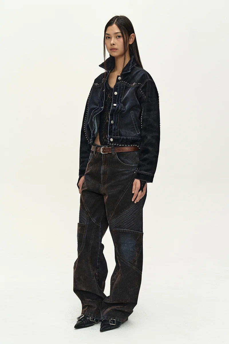 STUDDED VELVET DENIM JACKET 3