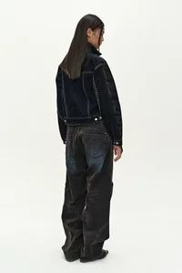 STUDDED VELVET DENIM JACKET thumb 4