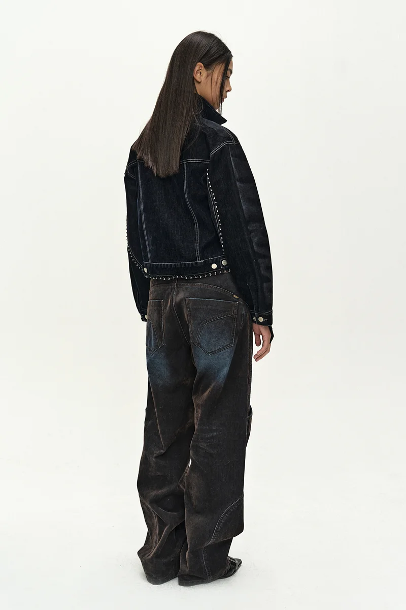 STUDDED VELVET DENIM JACKET 4