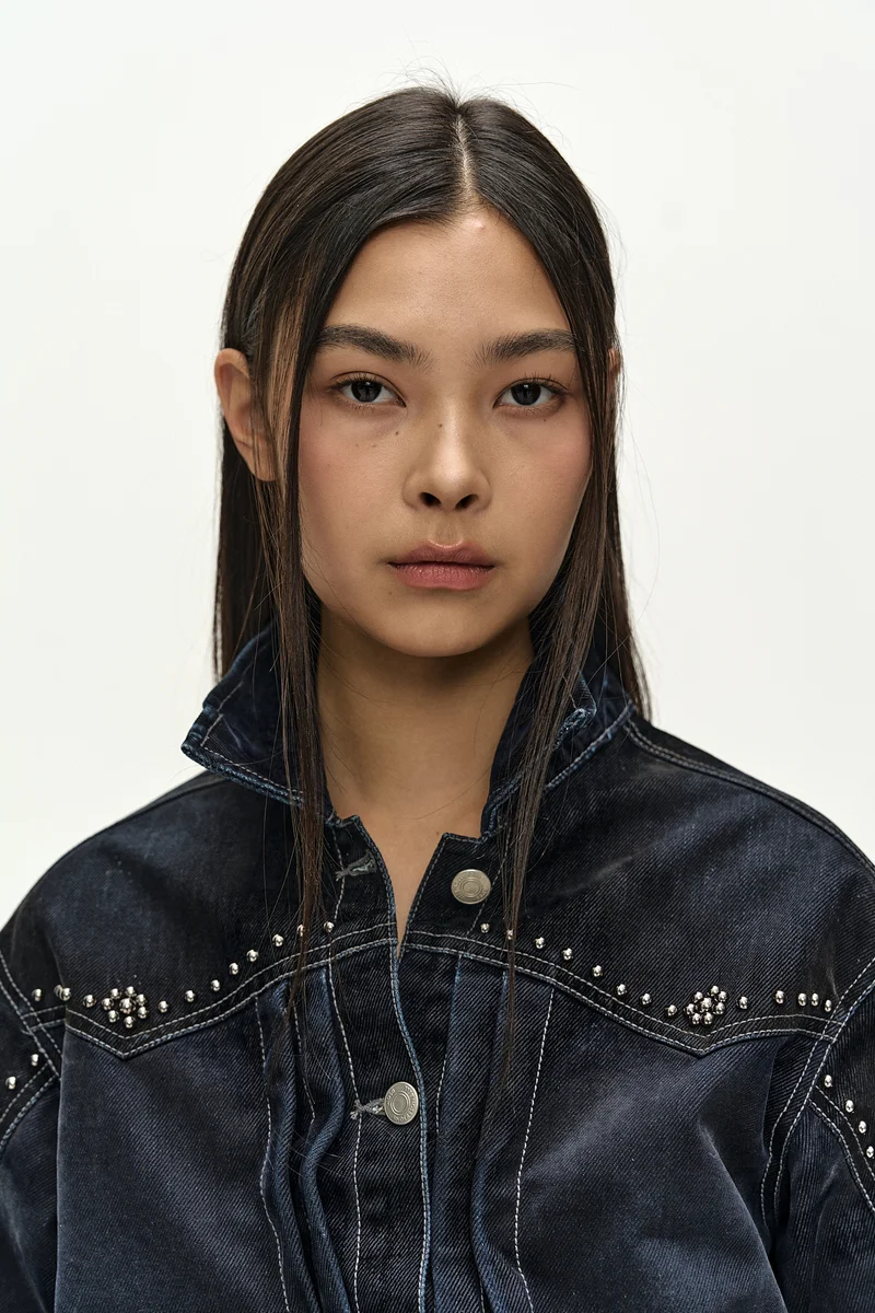 STUDDED VELVET DENIM JACKET 6