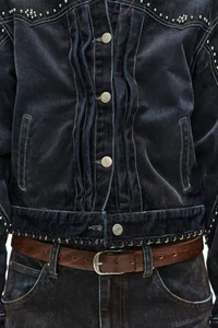 STUDDED VELVET DENIM JACKET thumb 7