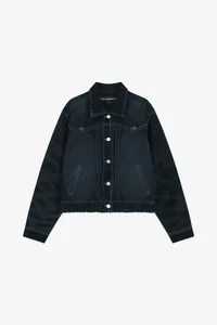 STUDDED VELVET DENIM JACKET thumb 9