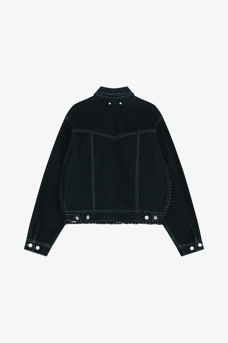 STUDDED VELVET DENIM JACKET 10