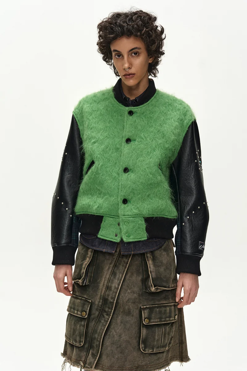 LAWN HAIRY WOOL VARSITY JACKET 4