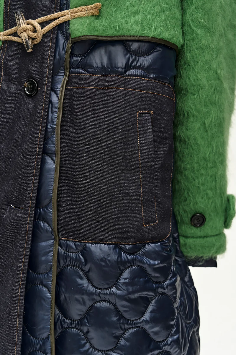 LAWN HAIRY WOOL QUILTED DUFFLE COAT 3