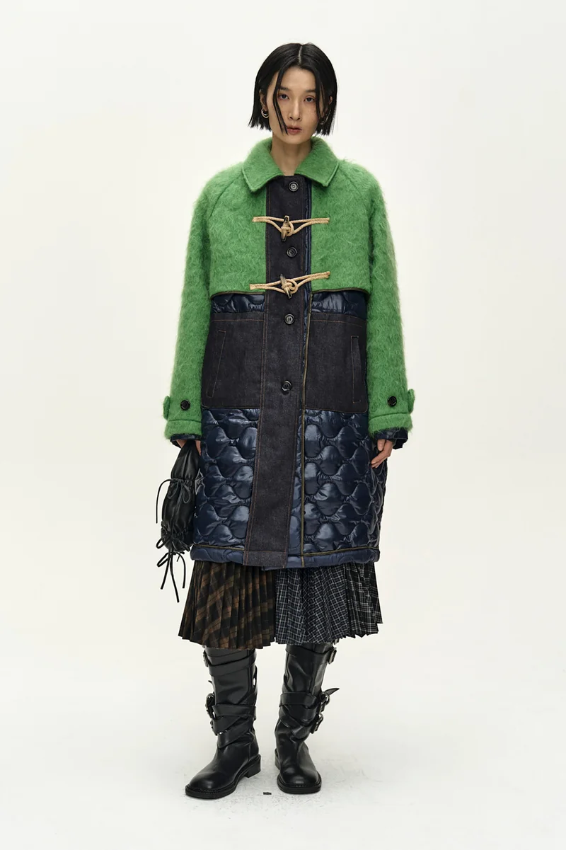 LAWN HAIRY WOOL QUILTED DUFFLE COAT 5