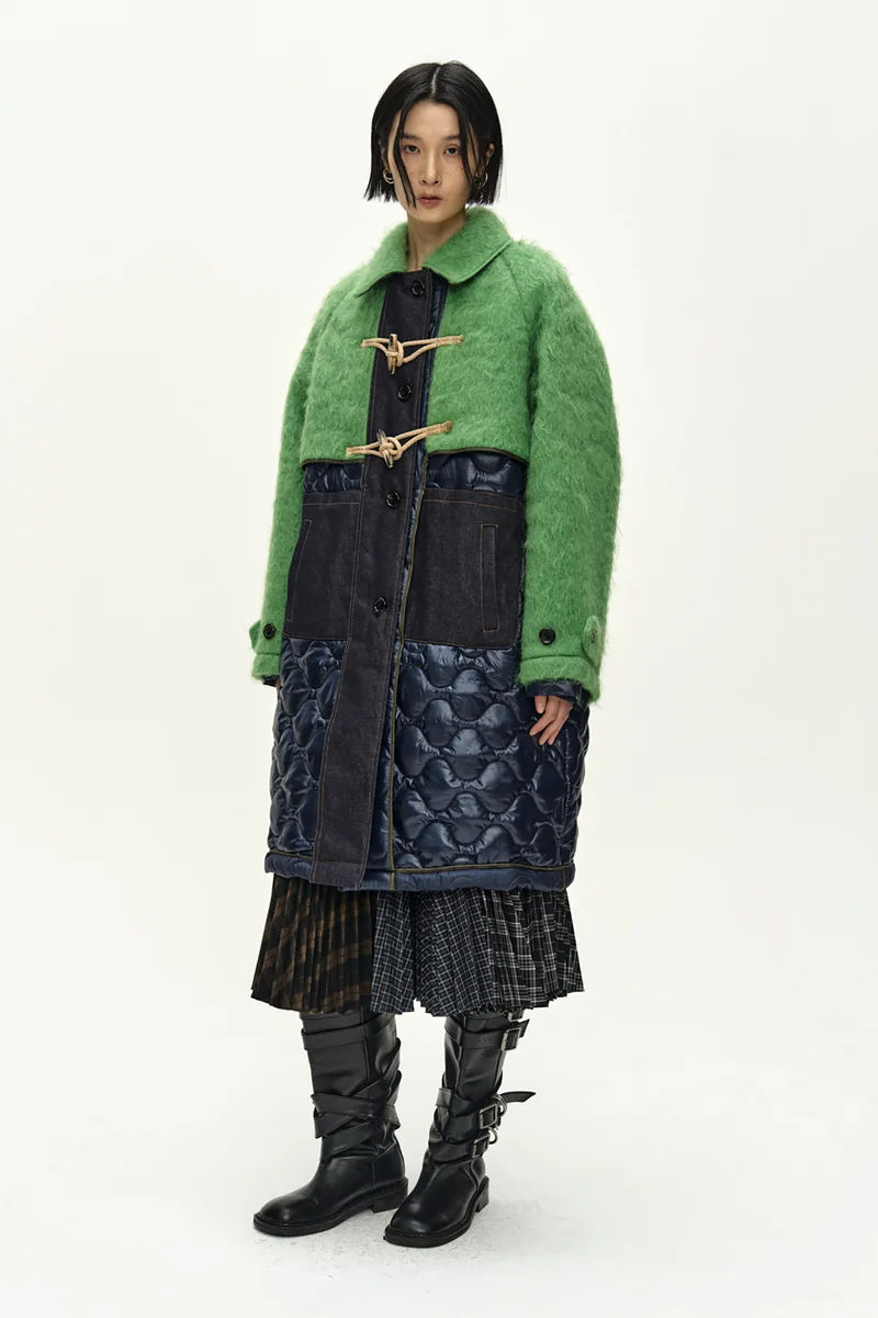 LAWN HAIRY WOOL QUILTED DUFFLE COAT 6