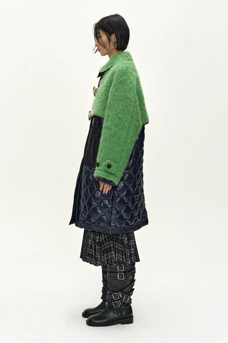 LAWN HAIRY WOOL QUILTED DUFFLE COAT 7