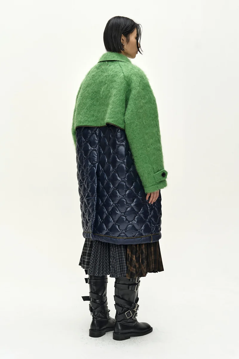 LAWN HAIRY WOOL QUILTED DUFFLE COAT 8