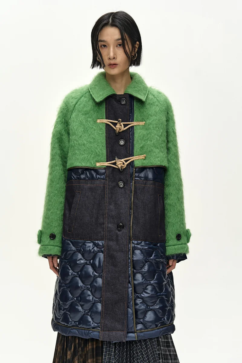 LAWN HAIRY WOOL QUILTED DUFFLE COAT 9