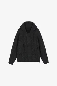 FISHERMAN CABLE HALF ZIP-UP HOODIE thumb 6