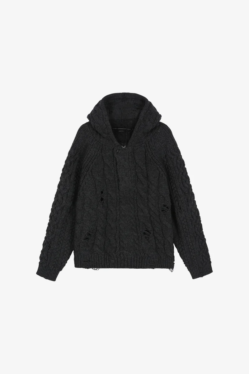 FISHERMAN CABLE HALF ZIP-UP HOODIE 6