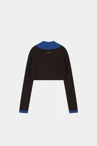 STUDDED WIDE RIB CROP ZIP-UP thumb 9