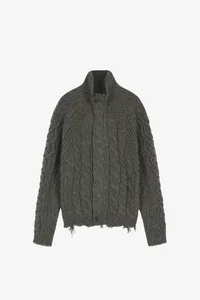 FISHERMAN CABLE ZIP-UP SWEATER