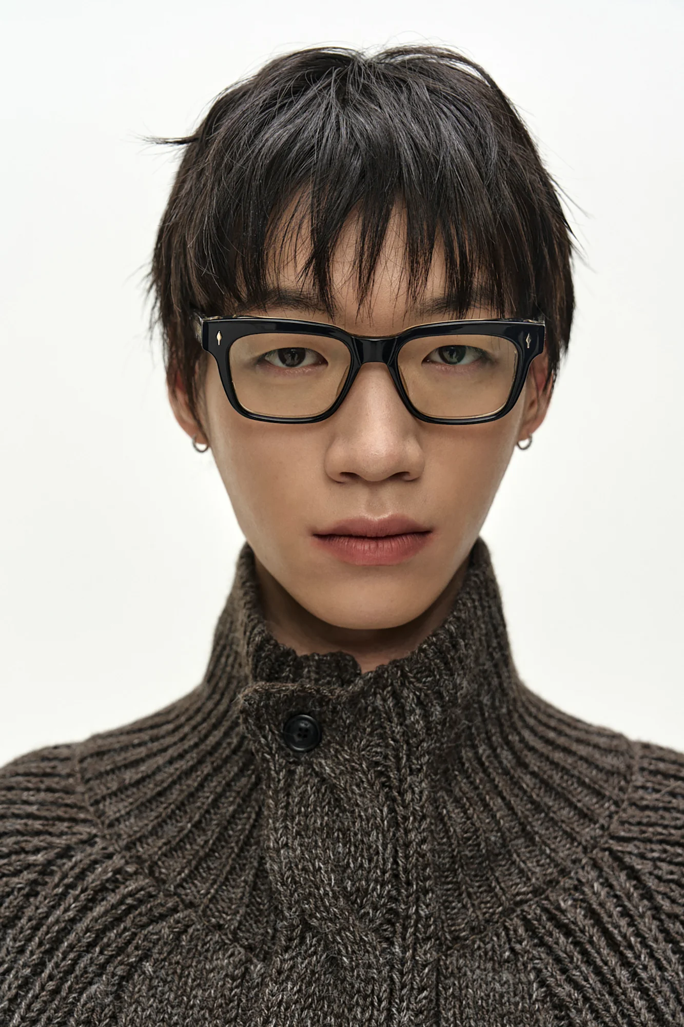 ANDERSSON BELL FISHERMAN CABLE ZIP-UP SWEATER BROWN