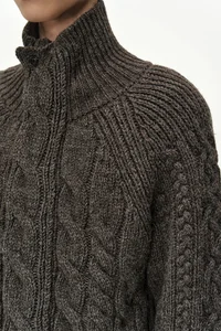 FISHERMAN CABLE ZIP-UP SWEATER thumb 2